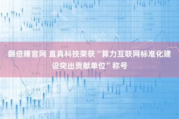 翻倍赚官网 直真科技荣获“算力互联网标准化建设突出贡献单位”称号